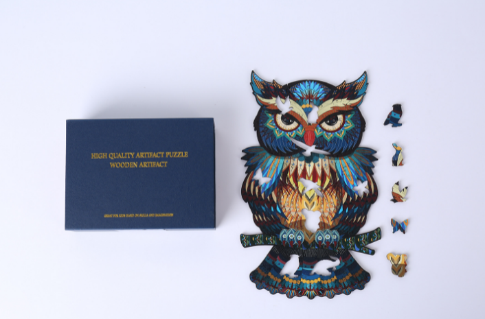Eagle Military Owl Crown Elephant Shaped wooden puzzle irregular stereo animal puzzle toy